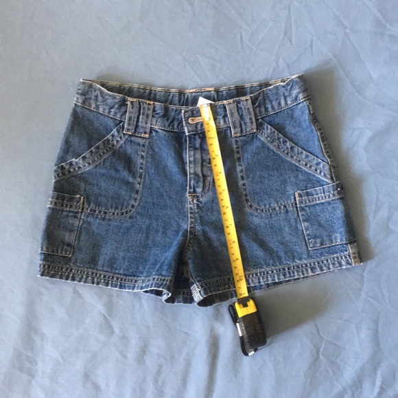 Circo Size L Girls Blue Denim Shorts Multiple Pockets Adjustable Waistband - Picture 9 of 9